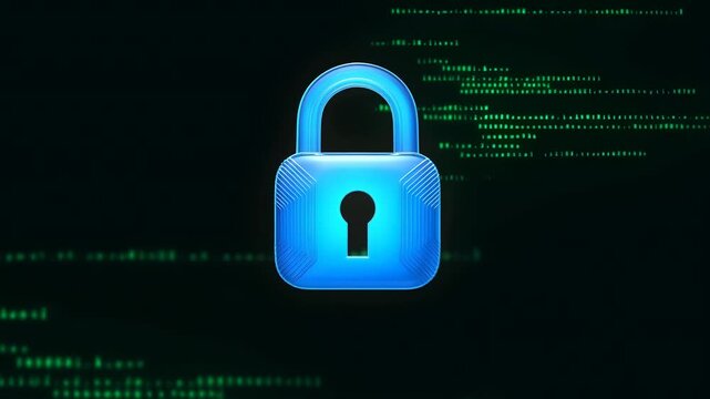 Digital security transformation: evolving padlock symbol against cyber code backdrop