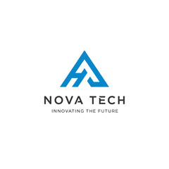 Nova Tech Logo Design Innovation Concept.