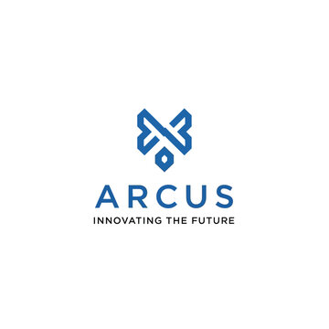 Blue Arcus Logo Design Innovation Symbol.