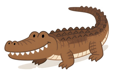 Obraz premium Illustration of a cartoon alligator. Use it for themes related to animals or wildlife.