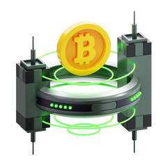 3D Bitcoin Crypto Technology Illustration