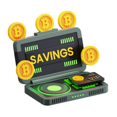 3D Bitcoin Savings Illustration