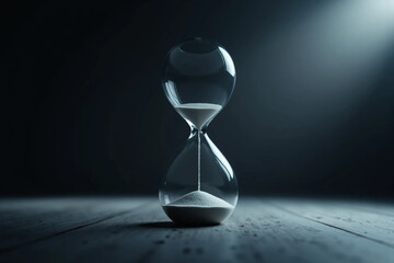 Minimalist Hourglass in a Quiet Modern Room, Symbolizing Time, Patience, Balance, and the Passage of Moments in a Calm Contemporary Interior Space