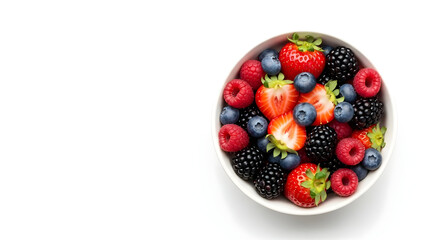 Assorted Berries in White Ceramic Bowl.
