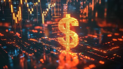 Creating digital currency trends with stock market data and currency values in a modern setting - Powered by Adobe