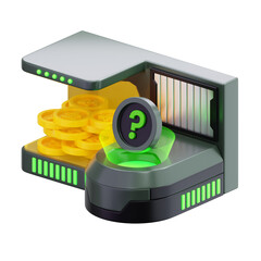 3D Digital Currency Machine Illustration