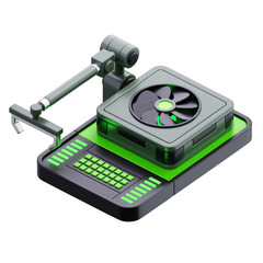 3D Robotic Arm and Cooling System Illustration