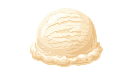 A delightful, smooth, pale frozen dessert scoop, captured in clean vector style, showing creamy ripples and a delicate melted edge. Perfect for
