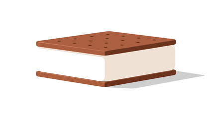 A delightful frozen dessert featuring rich vanilla ice cream embraced by two perfectly perforated chocolate cookie wafers, a classic sweet treat for