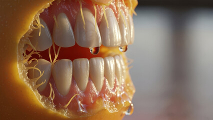 Close-up view of human teeth with visible plaque and gingivitis