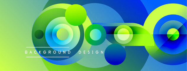 Obraz premium Abstract colorful design features overlapping circles, gradients. Modern background with vibrant hues, dynamic composition.