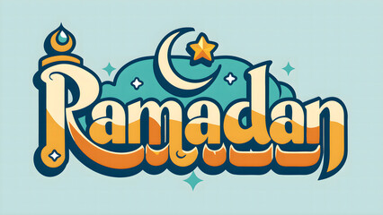 Elegant Ramadan Typography Design with Islamic Calligraphy & Festive Glow