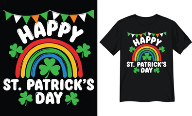 Festive St. Patrick's Day Background with Green Shamrocks and Lucky Clovers