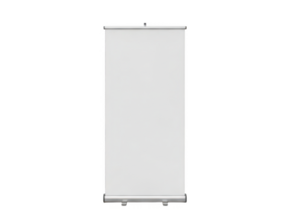 Blank roll up banner stand isolated on transparent background