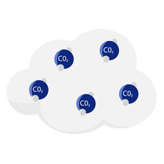 Carbon Dioxide (CO₂) Molecular Structure &ndash; High-Quality Vector Illustration for Science Education and Ecology Projects