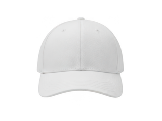White baseball cap with flat brim isolated on transparent background