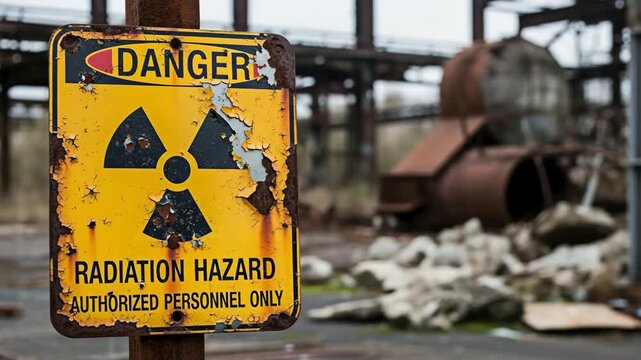 Radiation Hazard sign as an environmental concern concept.