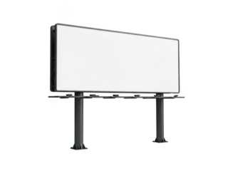 Blank billboard on highway isolated on transparent background