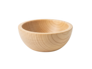 Simple wooden bowl isolated on transparent background