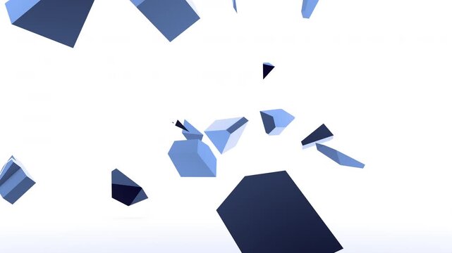The letters of the artificial intelligence are shattered into tiny pieces