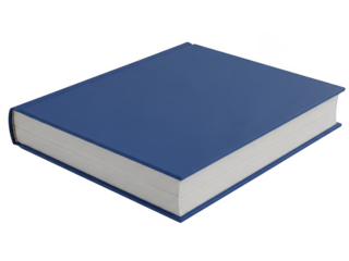 Blue hardcover book isolated on transparent background