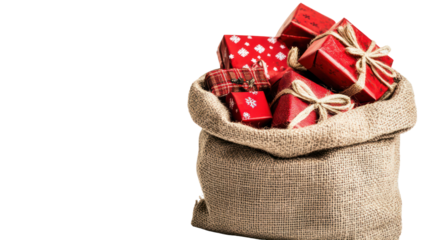 Festive gift bag, christmas presents, holiday decor