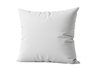 Simple white pillow on white background isolated on transparent background