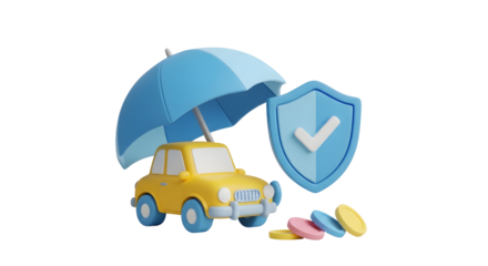 Title: 3D Insurance Icon — Auto & Protection
