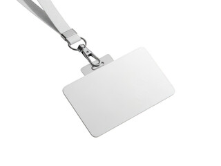 Blank identification badge with lanyard isolated on transparent background