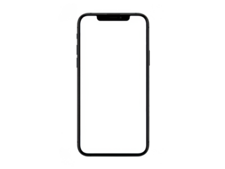 Blank smartphone screen isolated on transparent background