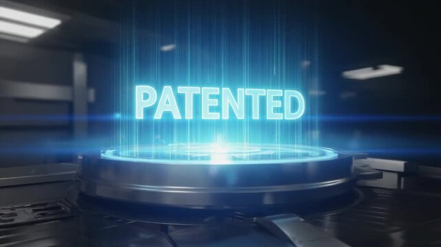 "Patented" hologram. Patented product.