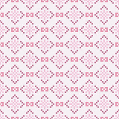 Geometric Pixel Art Delicate Pink Square Tile Decorative Pattern