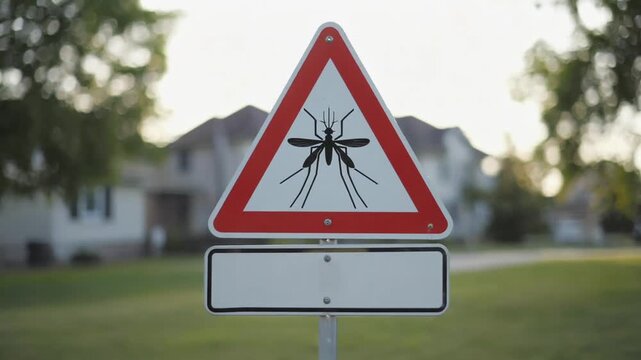 Warning sign of a mosquito.