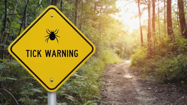 Warning sign of a tick.