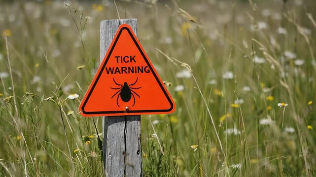 Warning sign of a tick.