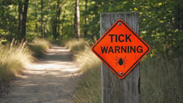 Warning sign of a tick.