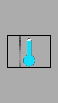 Laboratory flask with blue liquid and measurement scale on gray background beaker scientific equipment