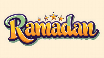 Elegant Ramadan Typography Design with Islamic Calligraphy & Festive Glow