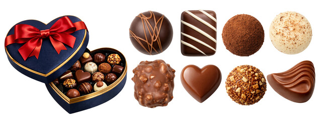 Luxury Assorted Chocolate Truffles and Heart Gift Box Set