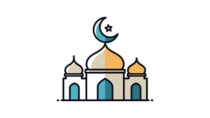 Colorful mosque icon