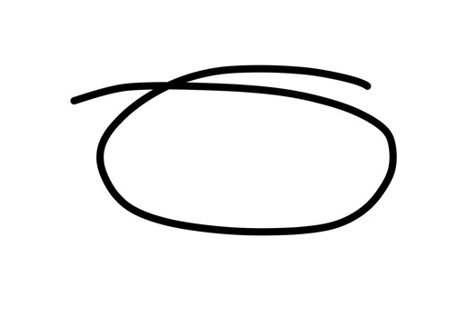 Trazo circular negro dibujado a mano estilo garabato para resaltar