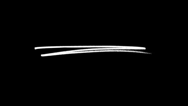 Minimalist white chalk line motion graphic with wiggle effect, ideal for educational content, digital whiteboard animations, and sketchy hand-drawn design elements on dark.
