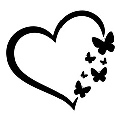 butterfly in heart shape. Symbolic for valentine's day. Vector illustration.