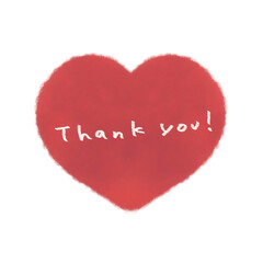 thankyou 水彩ハート 赤