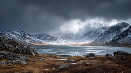Dramatic Arctic Mountain Landscape