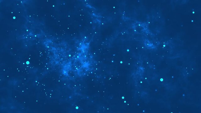 Beautiful blue space scene for backgrounds or digital projects, featuring glowing stars. Perfect for scifi designs, astronomy concepts, or fantasy themes.