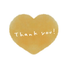 thankyou 水彩ハート ブラウン