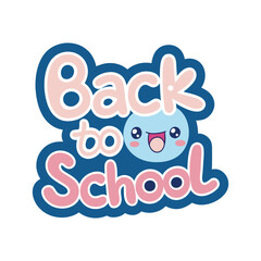 Back to school silhouette graphic with cartoon character and text