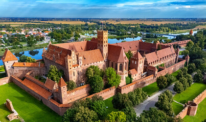 Malbork Castle on the Nogat River in Poland