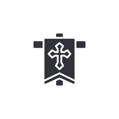 Fototapeta premium Royal banner with emblem icon representing medieval heraldry, kingdom insignia, or ceremonial decoration.
